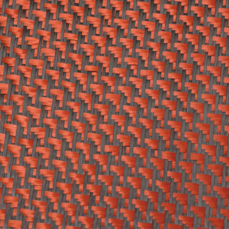 Tessuto in fibra di carbonio a carbonio aramidico rosso/nero Tessuto in fibra di carbonio a carbonio aramidico rosso/nero